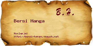 Bersi Hanga névjegykártya
